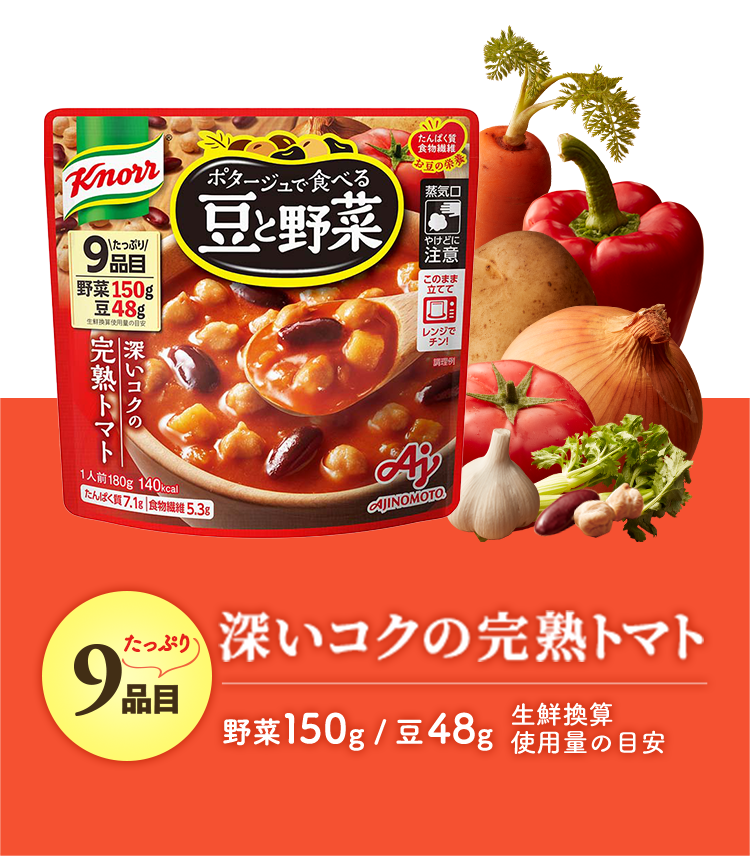 深いコクの完熟トマト 野菜150g / 豆48g 生鮮換算使用量の目安